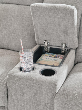 Barnsana DBL REC PWR Loveseat w/Console Chenille