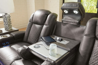 Fyne-Dyme PWR REC Sofa with ADJ Headrest Faux Leather