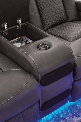 Fyne-Dyme PWR REC Loveseat/CON/ADJ HDRST Faux Leather