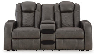 Fyne-Dyme PWR REC Loveseat/CON/ADJ HDRST Faux Leather