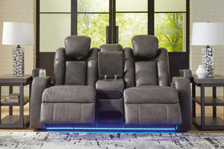 Fyne-Dyme PWR REC Loveseat/CON/ADJ HDRST Faux Leather