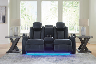 Fyne-Dyme PWR REC Loveseat/CON/ADJ HDRST Faux Leather
