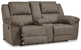 Laresview DBL Rec Loveseat w/Console Faux Leather