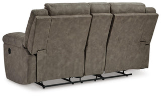 Laresview DBL Rec Loveseat w/Console Faux Leather