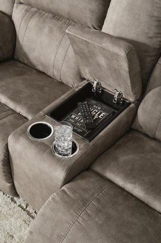 Laresview DBL Rec Loveseat w/Console Faux Leather