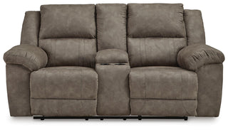 Laresview DBL Rec Loveseat w/Console Faux Leather