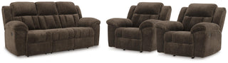 Frohn Reclining Sofa and 2 Recliners - Chocolate