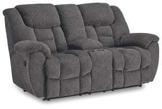 Foreside DBL Rec Loveseat w/Console Next-Gen Nuvella™ Performance Fabric