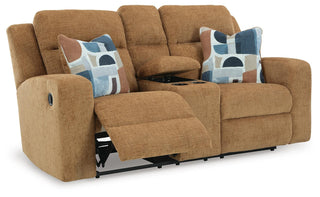 Kanlow DBL Rec Loveseat w/Console Chenille