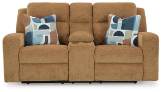 Kanlow DBL Rec Loveseat w/Console Chenille