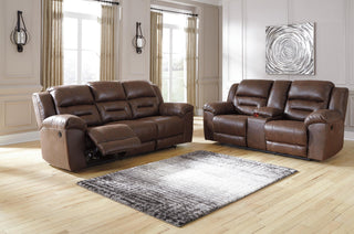 Stoneland Reclining Sofa Faux Leather
