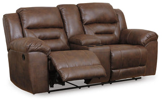 Stoneland DBL Rec Loveseat w/Console Faux Leather