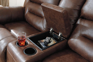 Stoneland DBL Rec Loveseat w/Console Faux Leather