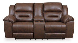 Stoneland DBL Rec Loveseat w/Console Faux Leather