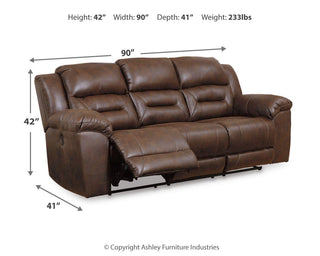 Stoneland Reclining Power Sofa Faux Leather