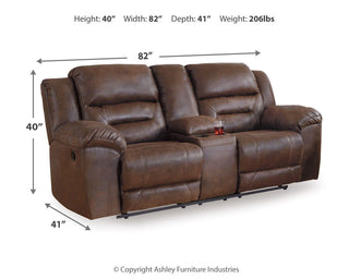 Stoneland DBL Rec Loveseat w/Console Faux Leather