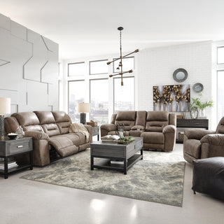 Stoneland Reclining Power Sofa Faux Leather