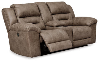 Stoneland DBL REC PWR Loveseat w/Console Faux Leather