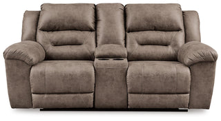 Stoneland DBL Rec Loveseat w/Console Faux Leather