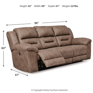 Stoneland Reclining Power Sofa Faux Leather