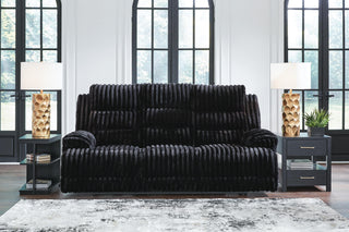 Rhines Falls REC PWR Sofa w/Drop Down Table Velvet
