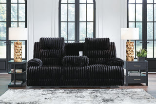 Rhines Falls REC PWR Sofa w/Drop Down Table Velvet