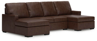 McDowlan 3-Piece Sectional with Double Chaise Leather