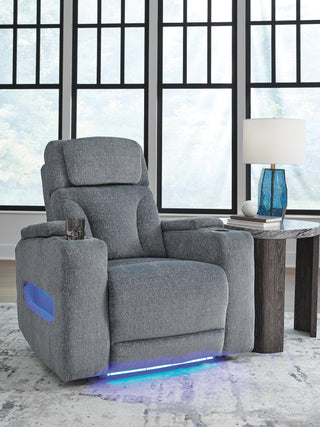 Studio Cave PWR Recliner/ADJ Headrest Chenille Next-Gen Nuvella™ Performance Fabric