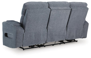 Studio Cave PWR REC Sofa with ADJ Headrest Chenille Next-Gen Nuvella™ Performance Fabric