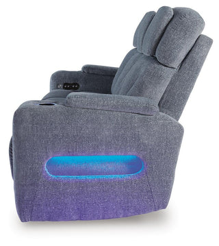 Studio Cave PWR REC Sofa with ADJ Headrest Chenille Next-Gen Nuvella™ Performance Fabric