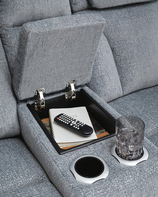 Studio Cave PWR REC Loveseat/CON/ADJ HDRST Chenille Next-Gen Nuvella™ Performance Fabric