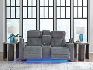 Studio Cave PWR REC Loveseat/CON/ADJ HDRST Chenille Next-Gen Nuvella™ Performance Fabric
