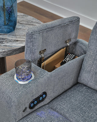 Studio Cave PWR Recliner/ADJ Headrest Chenille Next-Gen Nuvella™ Performance Fabric