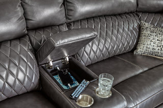 Samperstone 6-Piece Power Reclining Sectional Faux Leather
