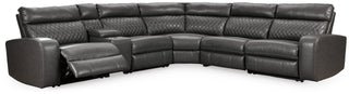 Samperstone 6-Piece Power Reclining Sectional Faux Leather