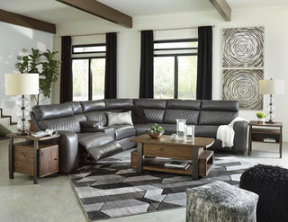 Samperstone 6-Piece Power Reclining Sectional Faux Leather