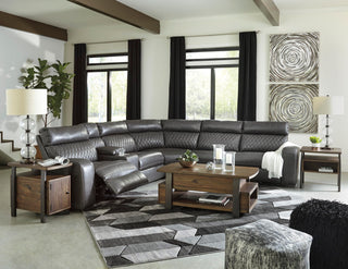 Samperstone 6-Piece Power Reclining Sectional Faux Leather