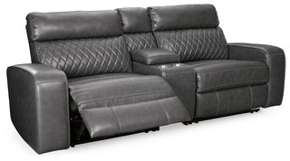 Samperstone 3-Piece Power Reclining Sectional Loveseat Faux Leather