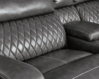 Samperstone 3-Piece Power Reclining Sectional Loveseat Faux Leather