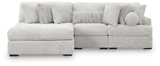 Cuddle Plush 3-Piece Sectional with Chaise Velvet Chenille