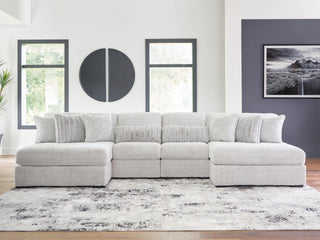 Cuddle Plush 4-Piece Sectional with Chaise Velvet Chenille