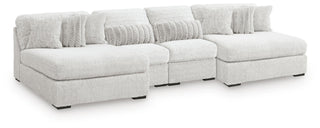 Cuddle Plush 4-Piece Sectional with Chaise Velvet Chenille