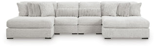 Cuddle Plush 4-Piece Sectional with Chaise Velvet Chenille