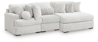 Cuddle Plush 3-Piece Sectional with Chaise Velvet Chenille
