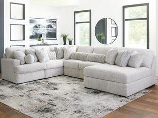 Cuddle Plush 6-Piece Sectional with Chaise Velvet Chenille