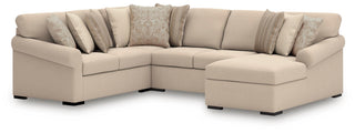 LadyMae 4-Piece Sectional with Chaise Next-Gen Nuvella™ Performance Fabric