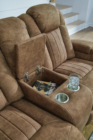 Wolfridge PWR REC Loveseat/CON/ADJ HDRST Faux Leather