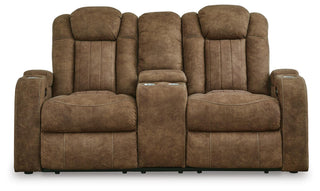 Wolfridge PWR REC Loveseat/CON/ADJ HDRST Faux Leather