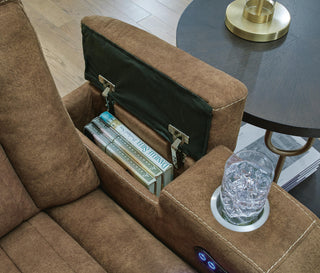 Wolfridge PWR REC Loveseat/CON/ADJ HDRST Faux Leather