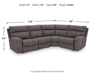 Next-Gen Durapella 4-Piece Power Reclining Sectional Microfiber